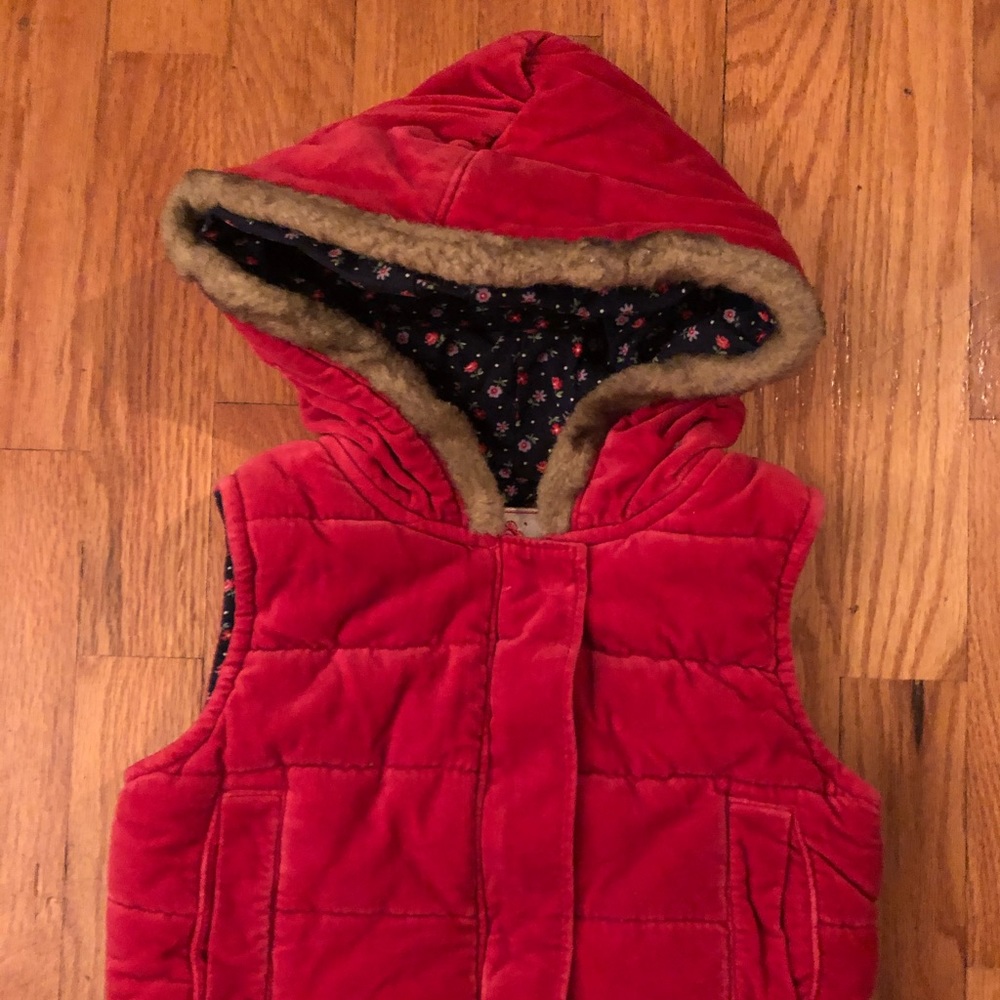 Oshkosh b’gosh Red Velvet Puffer Vest